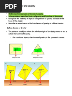 Centre of Gravity and Object Stability | PDF | Center Of Mass | Weight