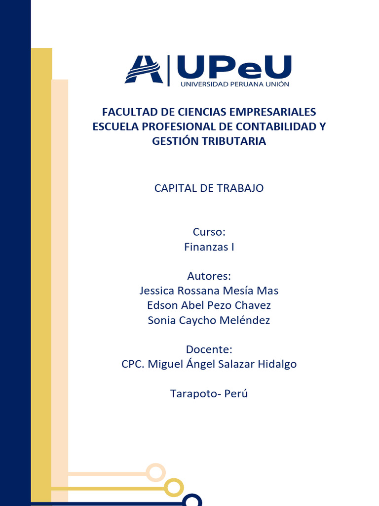 Capital de Trabajo | PDF | Capital de trabajo | Capital (economía)