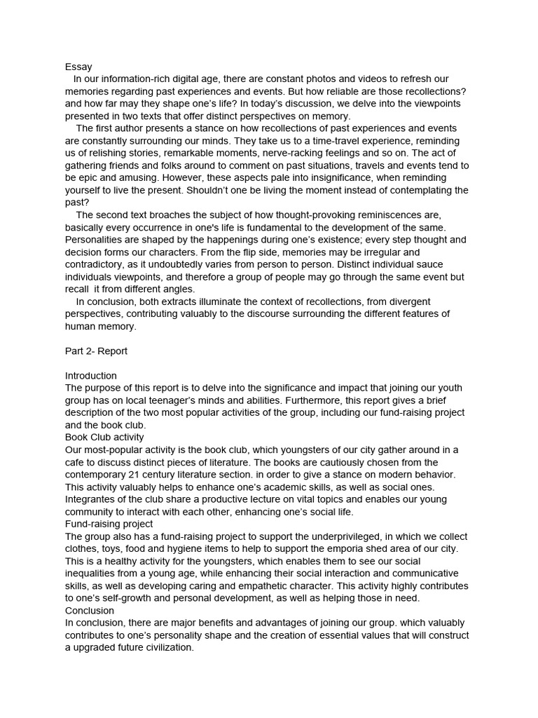 Essay On Memory WRITING SAMPLE CPE PROFICIENCY IN ENGLISH PDF