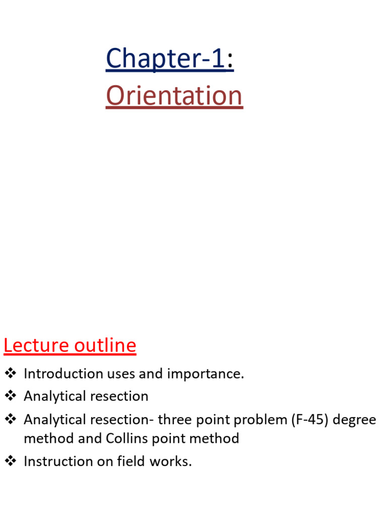 Chapter 1 - Orientation - 073905 1 | PDF | Surveying | Angle