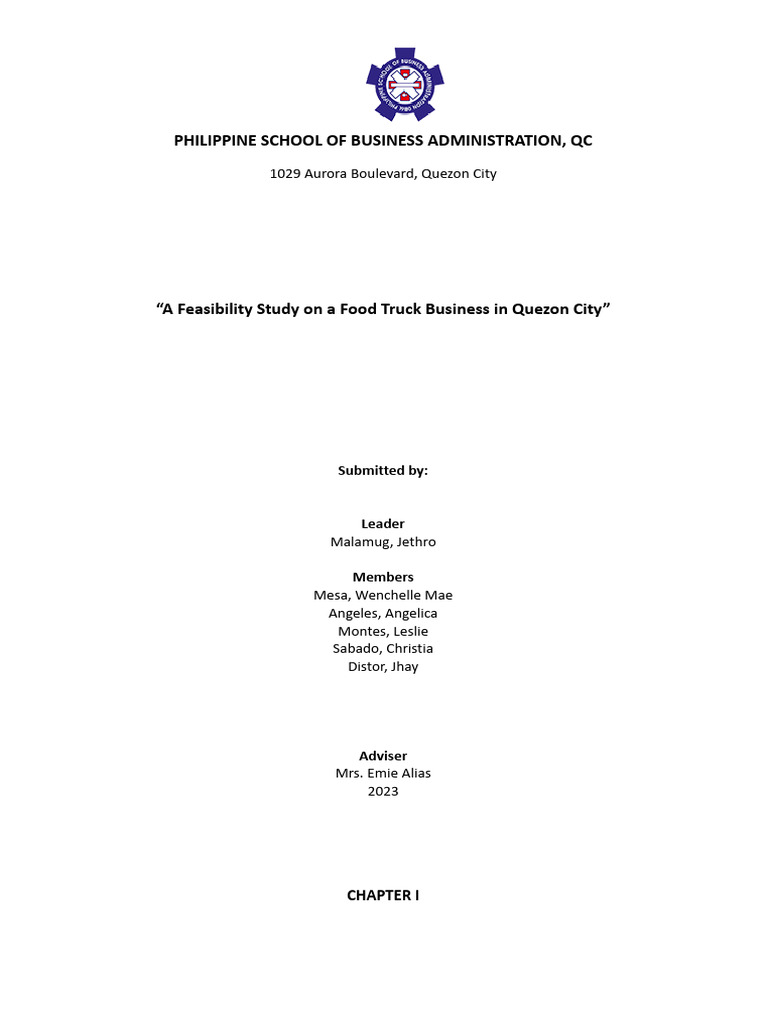 Feasibility Study: Food Truck Business | PDF | Hamburgers | Marketing