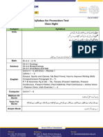 Syllabus For Promotion Test Class Eight em # 1903