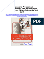 Business and Professional Communication Keys For Workplace Excellence 3rd Edition Quintanilla Test Bank