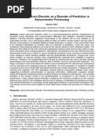 Autism Spectrum Disorder As A Disorder of Prediction in Sensorimotor Processing