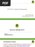 CSE 109 Lec 9 Array Basic