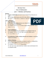 Relations and Functions Class 12 Notes CBSE Maths Chapter 1 (PDF)