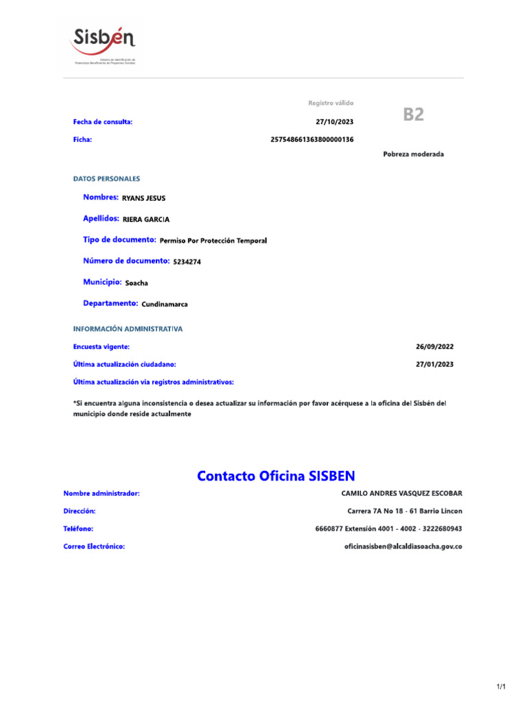 Sisben Ryans | PDF