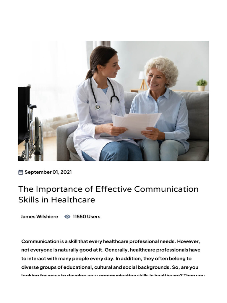 Importance of Effective Communication Skills in Healthcare PDF