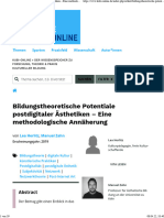 Bildungstheoretische Potentiale Postdigitaler Ästhetiken - Eine Methodologische Annäherung - Kubi-Online