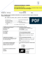 Evaluacion de Ciencias Naturales Octubre 2022