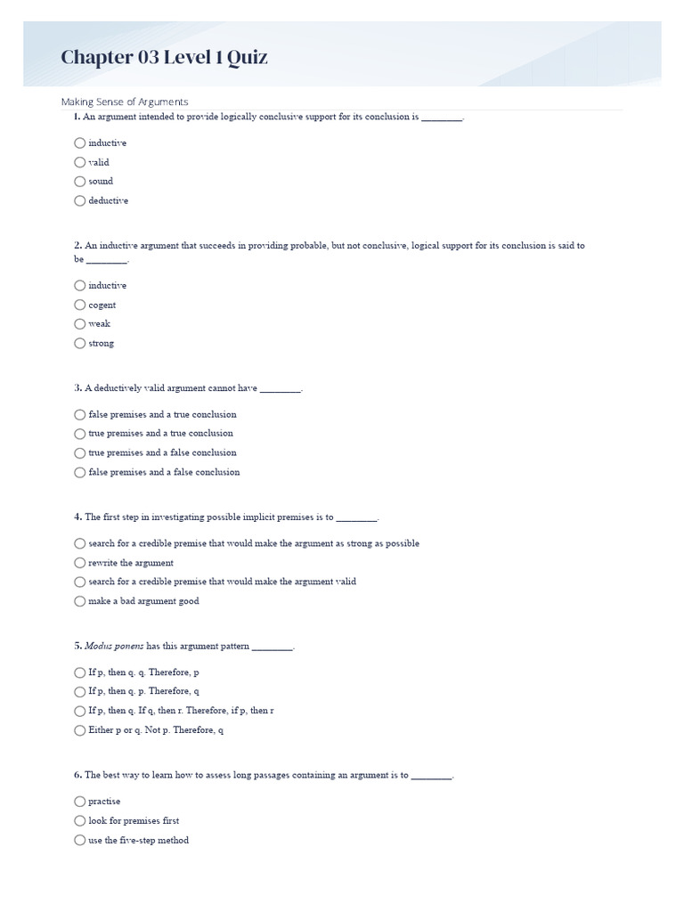 Understanding Deductive Arguments | PDF | Argument | Deductive Reasoning