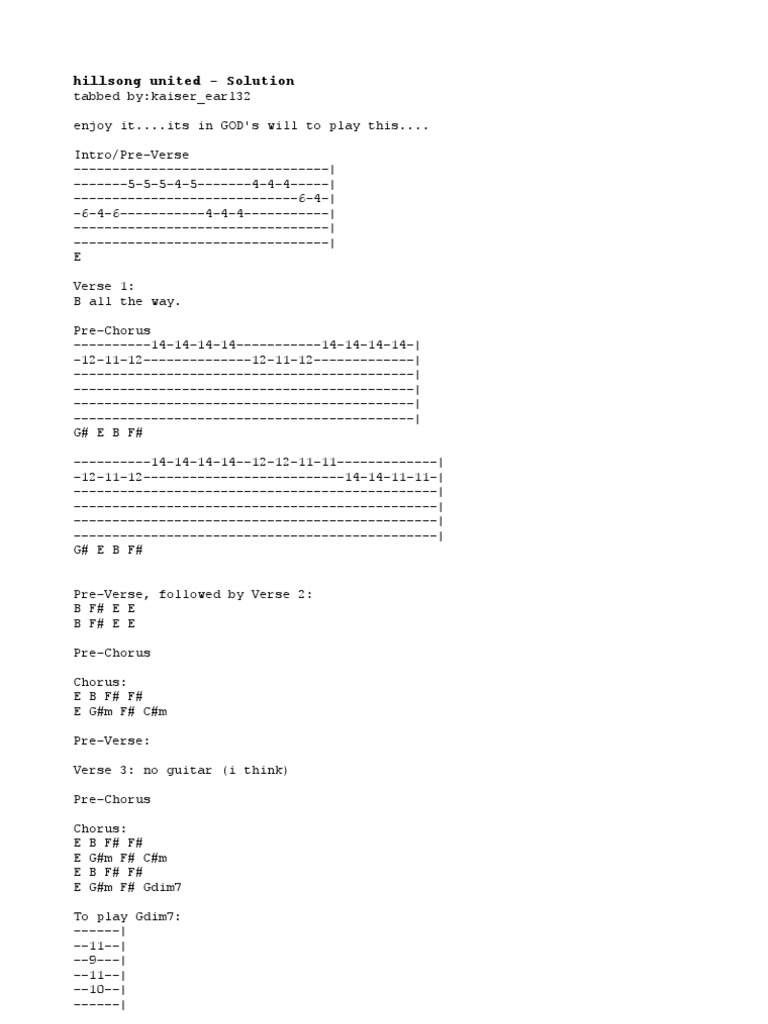 UNITED Solution | PDF | Song Forms | Song Structure