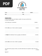 HOLIDAY ASSIGNMENT 1 Assignments - Form 1 - Geography