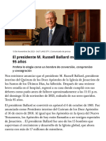 Recordando La Vida Del Presidente M. Russell Ballard