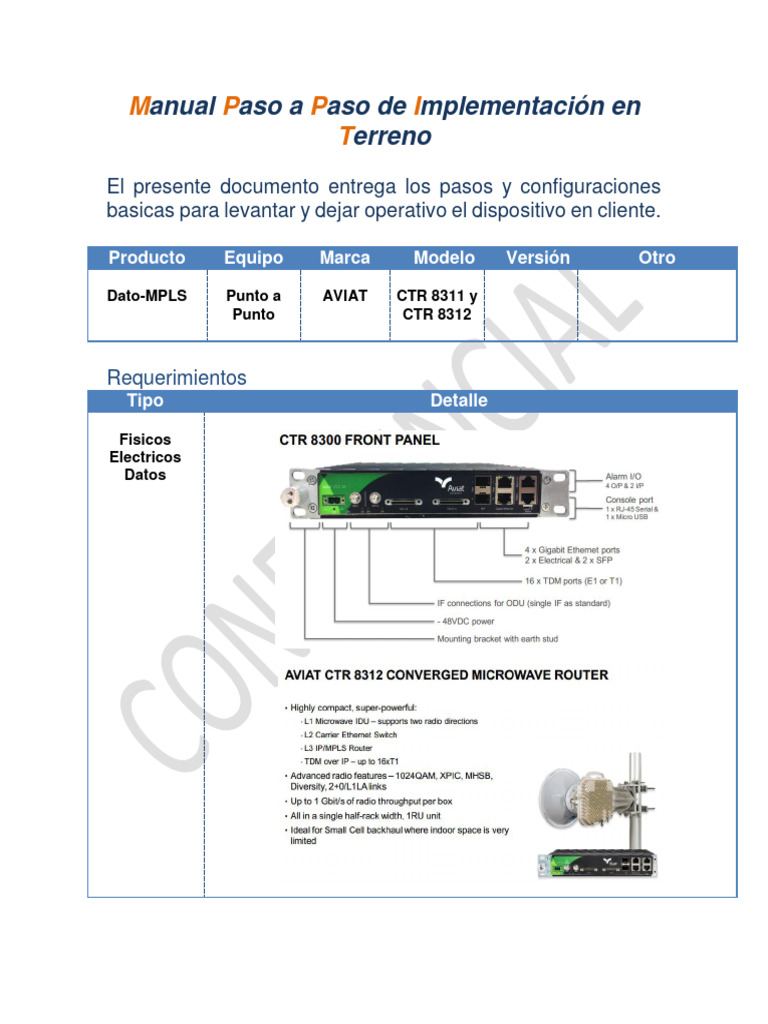 Manual Implementaci%c3%b3n Tecnica Att - Producto - Aviat Ctr8311 | PDF ...