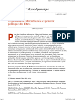 Organisation Internationale Et Pouvoir Politique Des Etats, Par François Honti (Le Monde Diplomatique, Juin 1954)