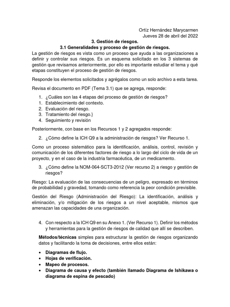 Gestión De Riesgos 3 1 Generalidades Y Proceso De Gestión De Riesgos