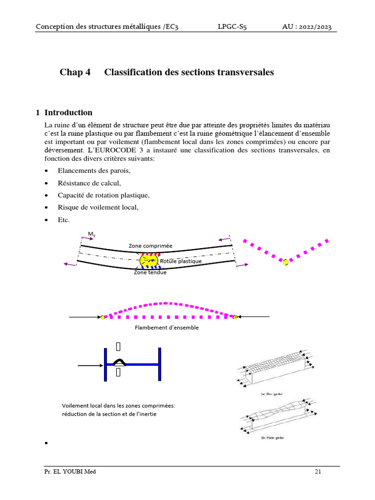Classification des sections Eurocode 3 | PDF | Résistance des matériaux ...