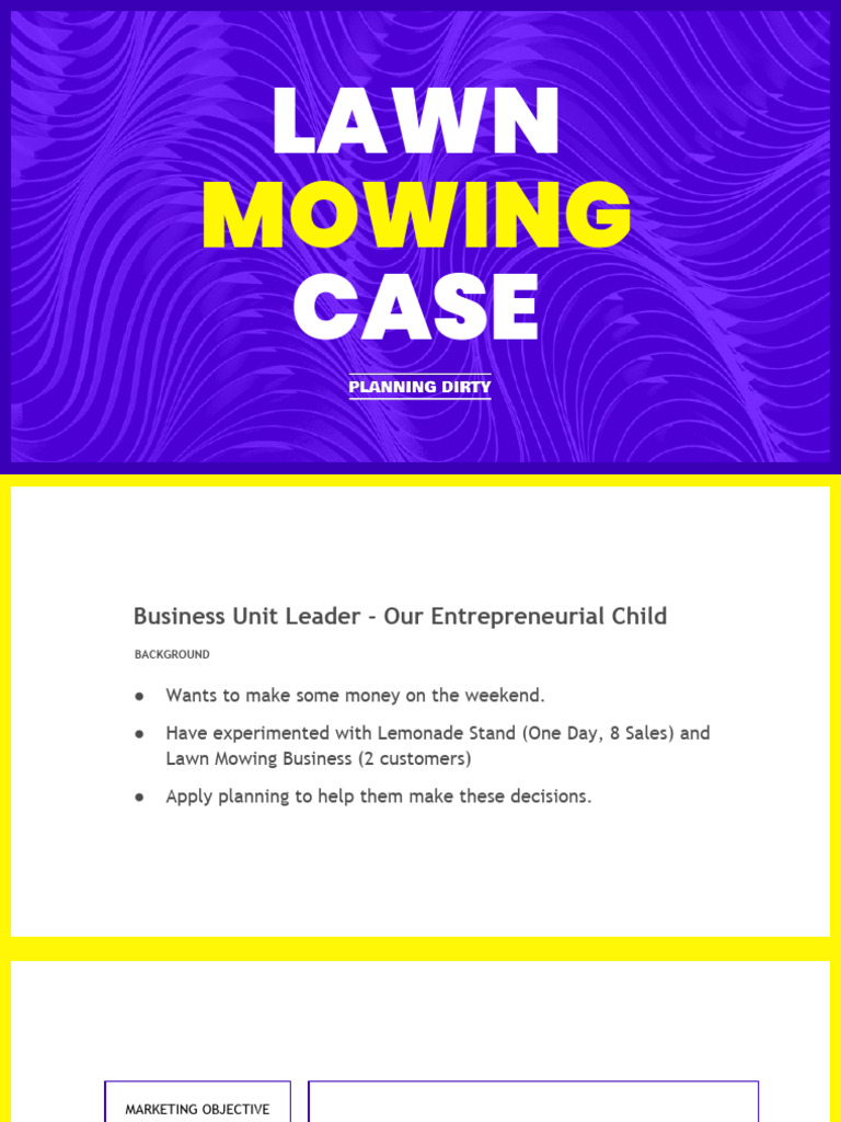 Strategy in Under An Hour Lawn Mowing Exercise PDF Mower Lawn