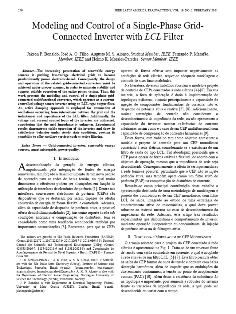 Modeling and Control of A Single-Phase Grid-Connected Inverter With LCL ...