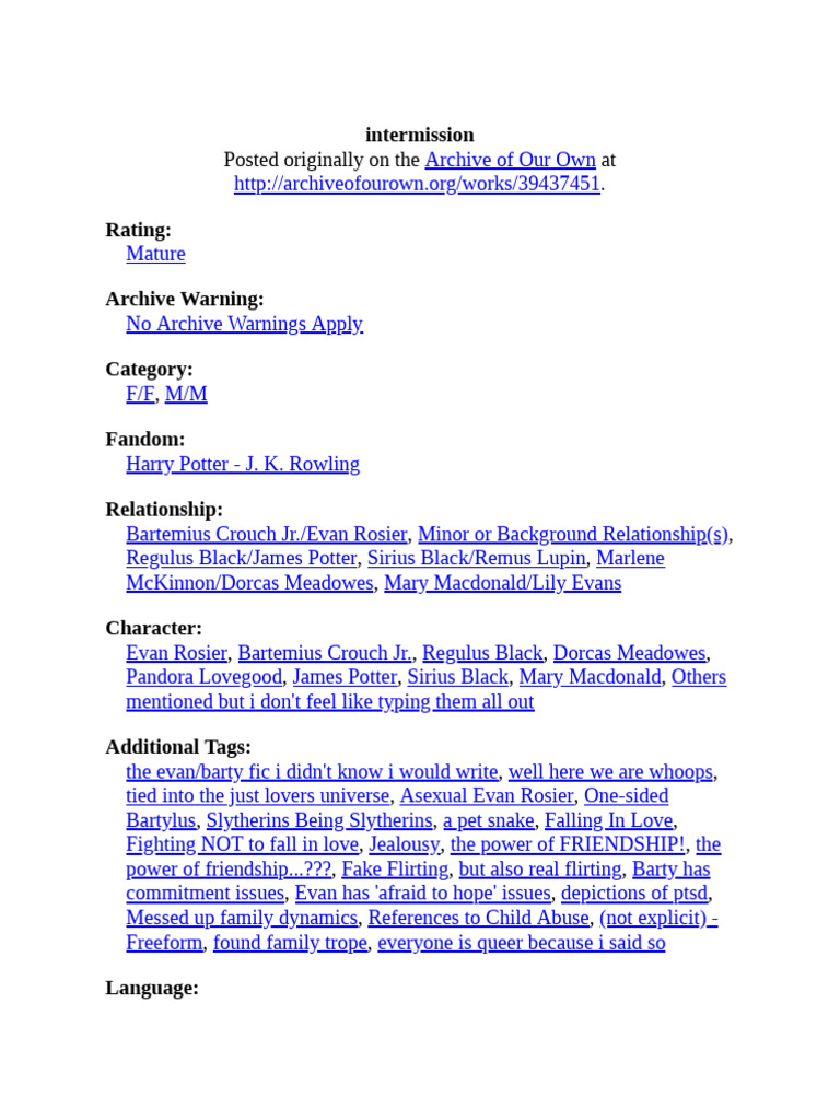 Intermission: Evan and Barty's Journey | PDF | Language Arts ...