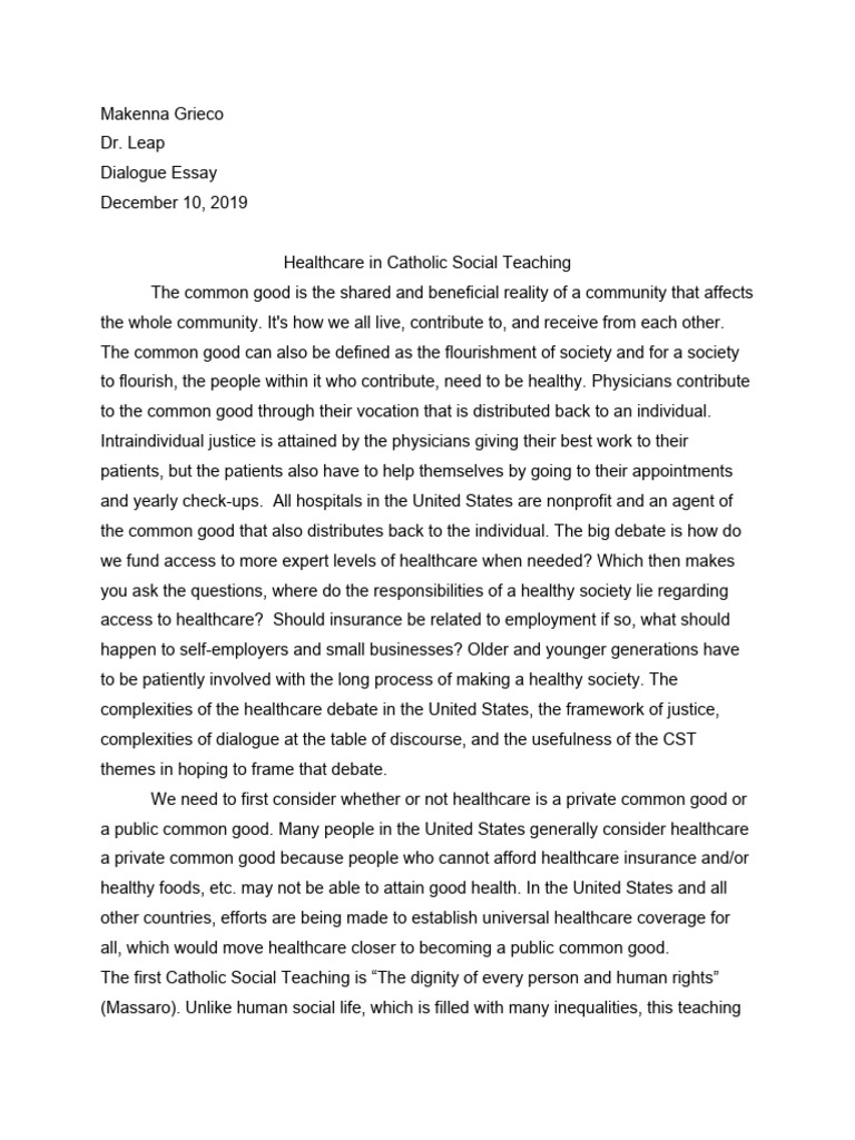 Catholic Social Teaching Pdf