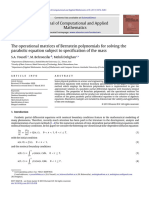 The Operational Matrices of Bernstein Polynomials For Solving The Parabolic Equation Subject To Specification of The Mass-2011