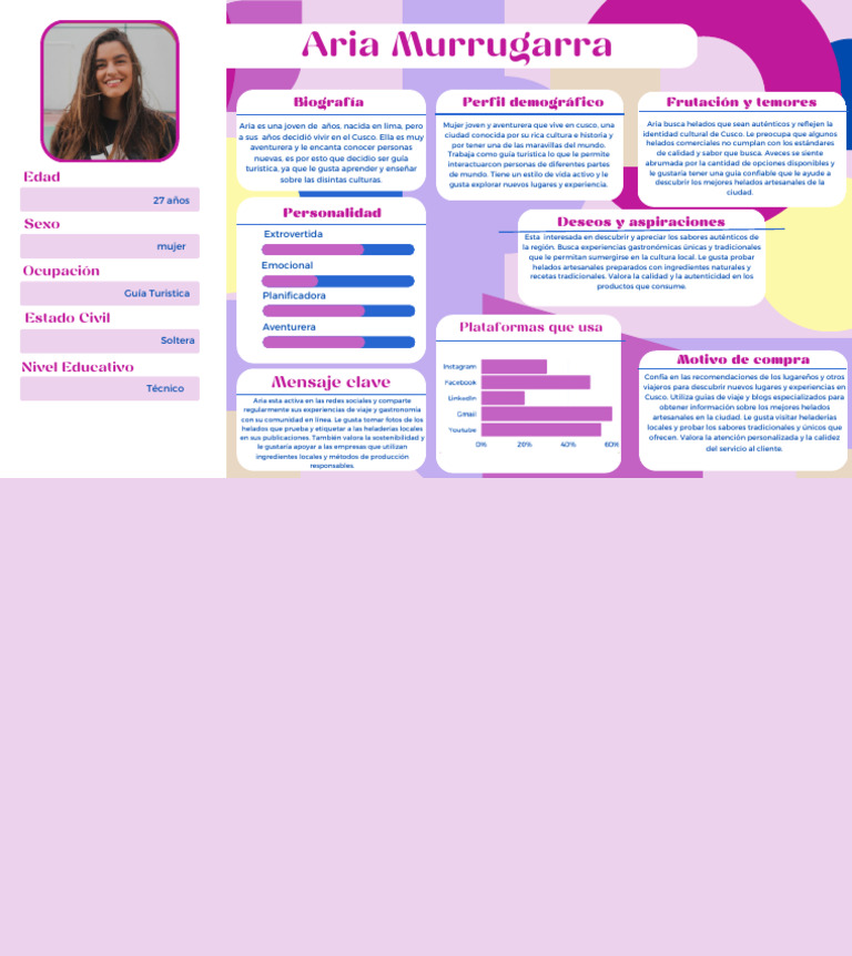 Buyer Persona Colorido y Ilustrativo Rosa y Azul | PDF | Libro guía ...