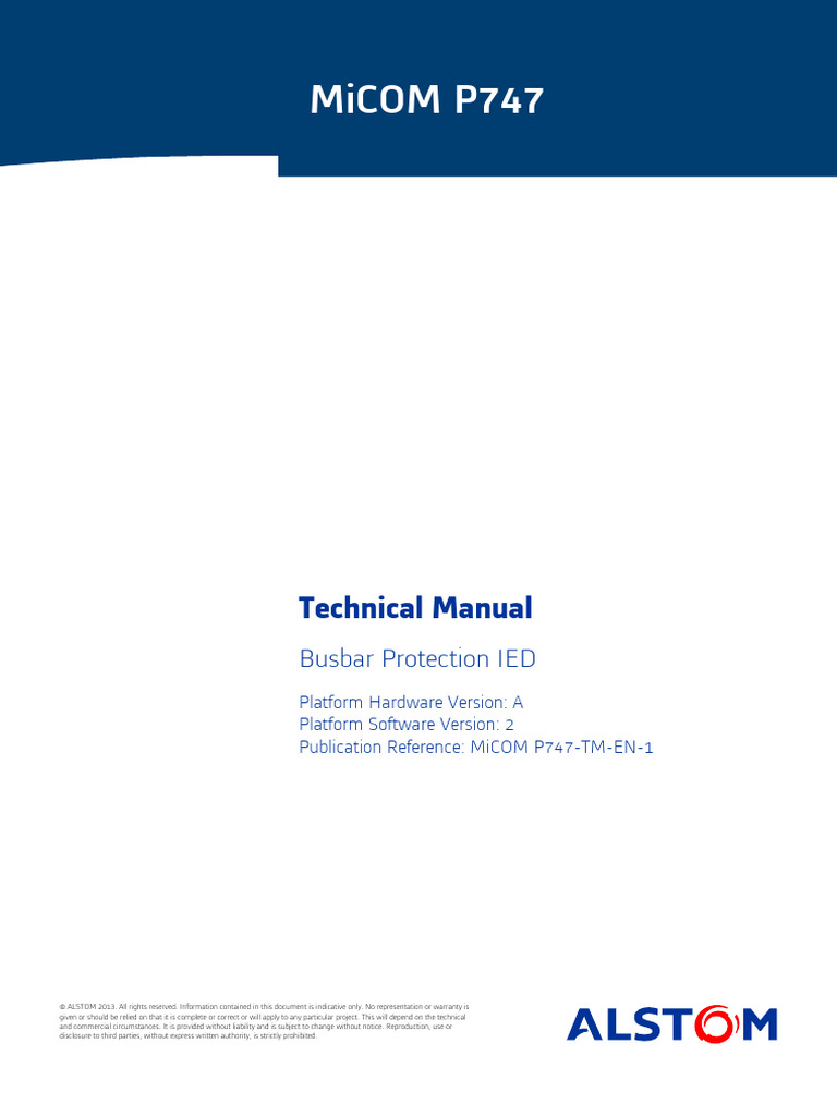 Dokumen tips micom p747 ge grid auto pdf1technical manual busbar