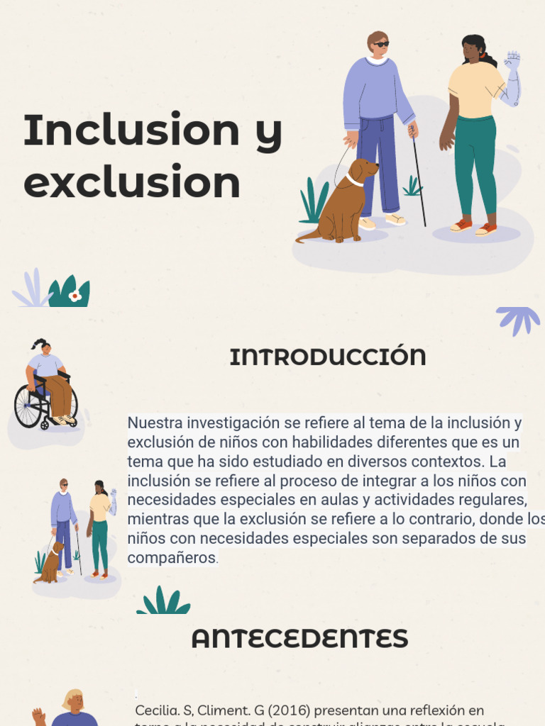 Inclusion e Exclusion PDF Inclusión (Educación) Exclusión social