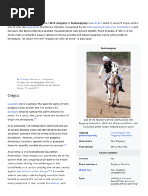 Tent pegging - Wikipedia