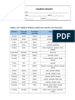 Tabela Dos Verbos Irregulares No Past Simple