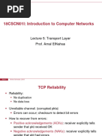 18Cscn01I: Introduction To Computer Networks: Lecture 5: Transport Layer Prof. Amal Elnahas