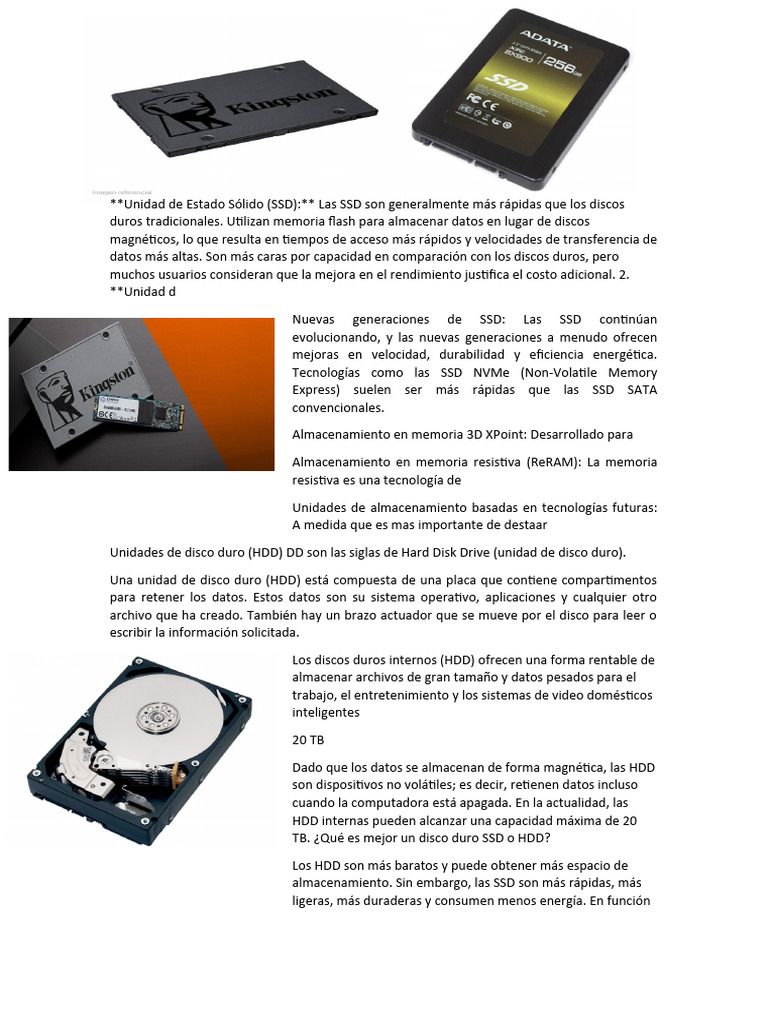 Unidad de Estado Sólido | PDF | Disco duro | Unidad de estado sólido