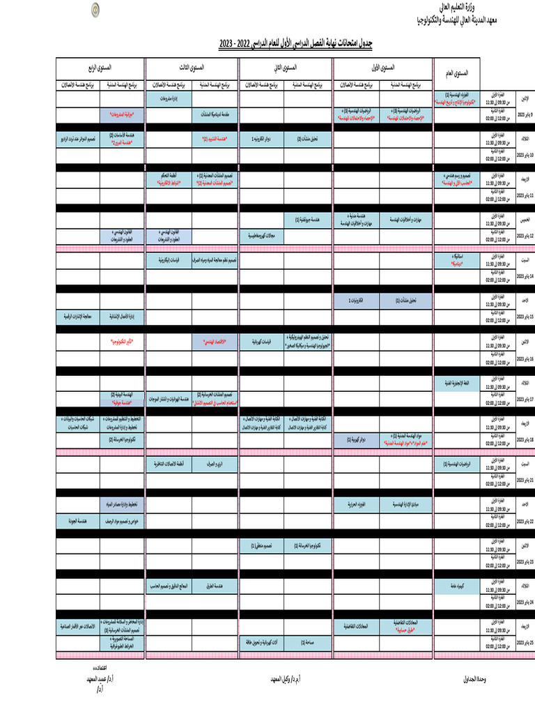 Final Exam Schedule Fall 2022 PDF