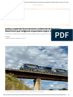 Justiça Suspende Licenciamento Ambiental de Ferrovia e Determina Que Indígenas Impactados Sejam Ouvidos em MT - Mato Grosso - G1