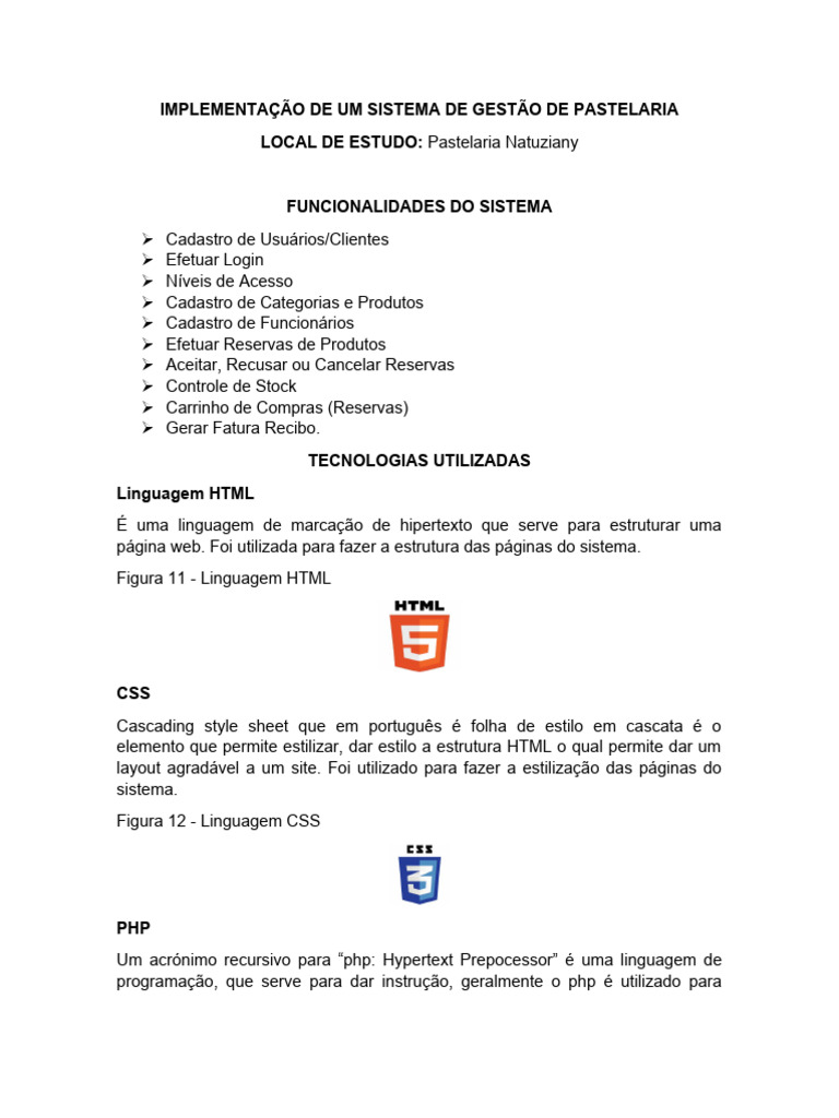 Implementa o de um sistema de gest o de pastelaria pdf script java
