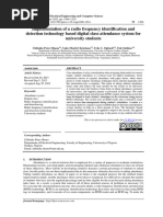 Implementation of A Radio Frequency Identification and Detection Technology Based Digital Class Attendance System For University Students