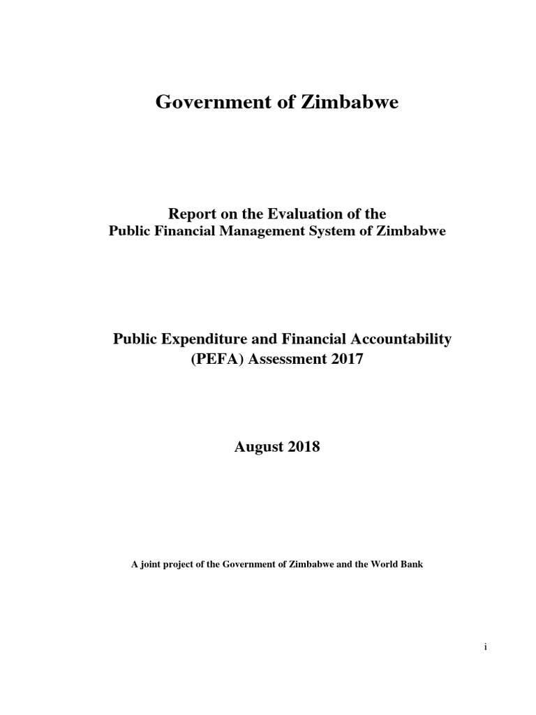 Zimbabwe PEFA Assessment Report 2017 | PDF | Budget | Public Finance