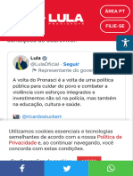 Lula Lança Pronasci II Com Foco Na Proteção de Mulheres e Jovens Da Periferia Partido Dos Trabalhadores