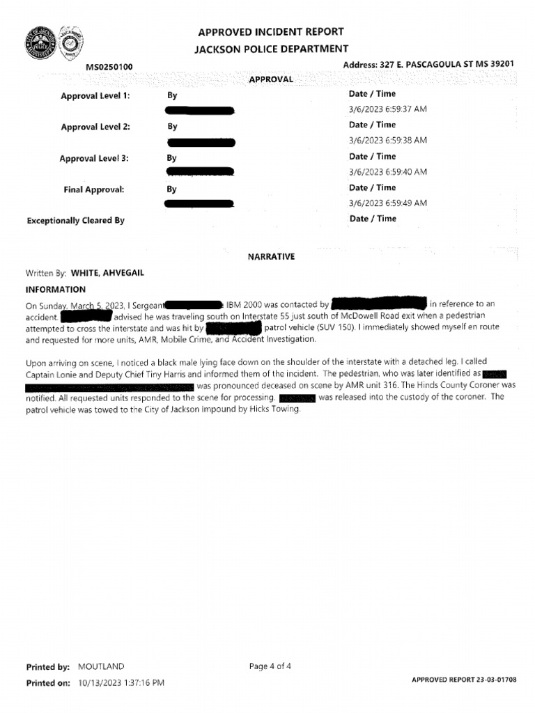 JPD Accident Report Redacted | PDF