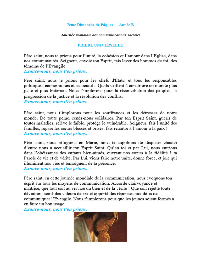 7ème Dimanche de Pâques | PDF | Religion et spiritualité