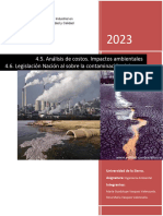 4.5 Impactos Ambientales y Costos de PTAR y 4.6 Legislación Naciona