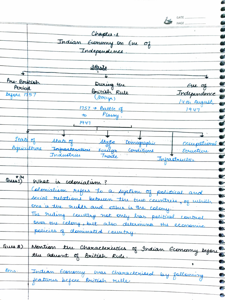 Chapter 1 - Indian Economy Notes | PDF