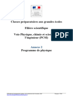 Programme-Pcsi Physique