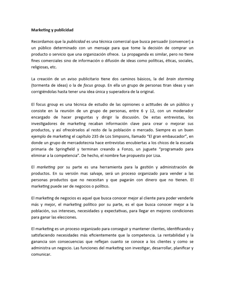 Estrategias de Marketing y Publicidad | PDF | Marketing | Publicidad