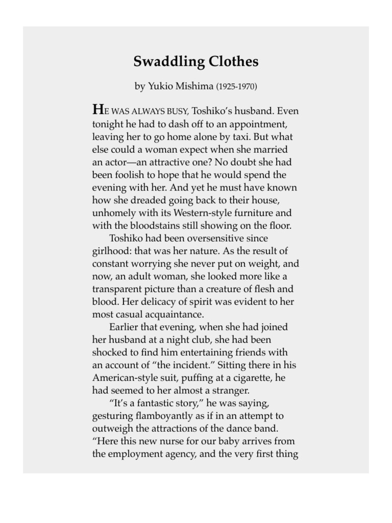 Swaddling Clothes by Yukio Mishima PDF