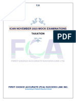 Fca Tax Ican November 2023 Mock Questions