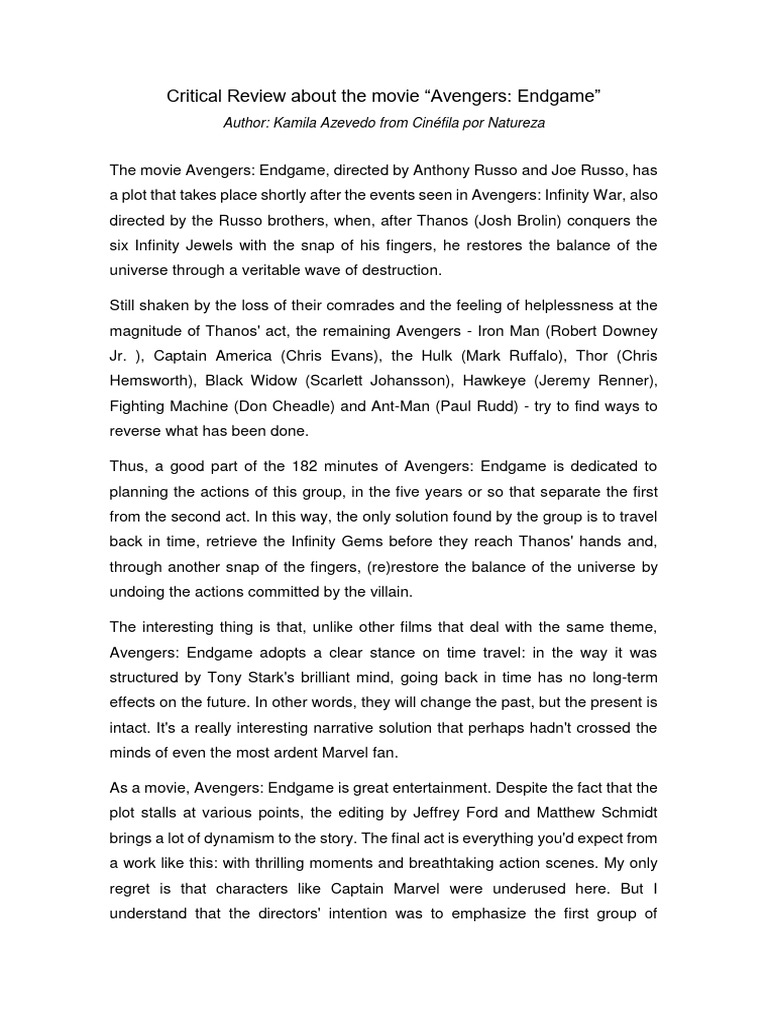 Critical Review Activity PDF