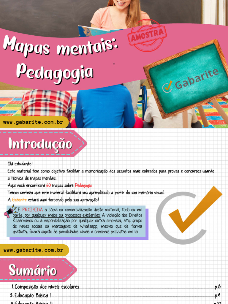 19- Pedagogia (60 Mapas Mentais) - Amostra | PDF | Pedagogia | Pré-escola